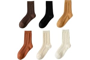 AABDTYYD 6 Pares Calcetines Mujer Deportivos Divertidos - Algodón Retro Casuales Elásticos y Transpirables