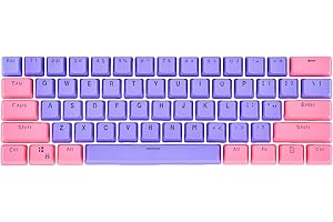 ‎SOLIDEE 61 Tastenkappen, 60% Tastatur-Tastenkappen, ANSI-Layout, OEM-Profil-Tastenkappen-Set mit Schlüsselabzieher für Cherry MX Switch GK61/SK61/RK61 (Pink)