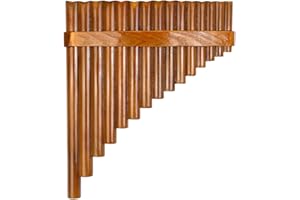 OmeHoin 15 Pipes Pan Flute G Tone Adjustable Natural Bamboo Flute Chinese Folk Musical Instrument Pan Flute Wind Instrument Panpipes Handmade Panflute Gift for students Christmas Birthday Right hand