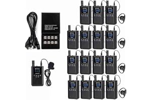 Retekess TT125 Système de Guide Touristique, Type-c, 2.4G, 150m Longue Durée de Vie de Batterie Système de Description Audio avec TT002 16 Ports Base du Chargeur, pour Tourisme, Usine, Eglise
