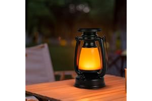 LED Lampada para Campeggio, Blumacht Retrò Lámpara Vintage Decorativa, Recargable Luces Solares LED Exterior con Efectos de Llama, IP65 Impermeable Farolillos Solares Exterior con Clips para Jardín