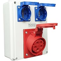 Wandverteiler 6x 230V 16A - Baustromverteiler IP54 Wasserdicht