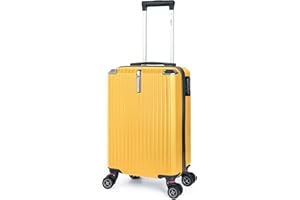 Artebeads Maletas de Viaje Pequeña,Equipaje de Mano Rígida Polipropileno con 4 Ruedas Giratorias y Cierre de Combinación Maleta de Cabina Mini para Niños,Maletas de Viaje Cabina（37*22*52cm，AMARILLO）