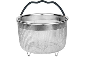SKINGWA Steamer Basket for Instant Pot 6Quart Stainless Steel Mesh Net Strainer Basket (Black)