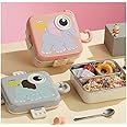 Ji and Ja Multi Compartment Eye Design Stainless Steel Lunch Box With Spoon Cup For Students School Kids And Adults (Multi Color) (Elephant), 1600Ml