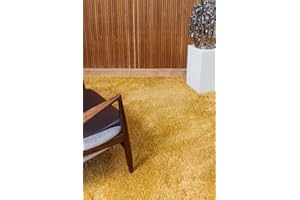 RugVista Comfy Tapis Tapis à Poils Longs/Shaggy, 100x160 cm, Rectangulaire, Poil Moyen, Nettoyage à Sec, Chambre pour Jeunes et bébés, Pas de substances nocives, Jaune