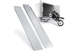 Tubiaz 2X Rampa de Carga, Rampas de Carga 400 kg, Antideslizante Rampa de Carga,Galvanizado Rampa de Acceso, para Motocicleta, Remolque,Bicicleta,Vehículos Ayuda Transporte,Tamaño 160 x 23cm