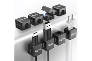 Cable Tidy Clips - Giyim 8 PCS Magnetic Cable Holder, Cable Management Self Adhesive, Cable Organiser for Phone Charging Cable, Office Supplies, Kitchen Appliances, Car Wall