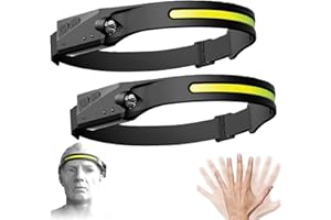 Natwo Luxelight LED Headtorch, 2025 Head Torch Rechargeable with Motion Sensor, Super Bright 230° Wide Beam Headtorch, Waterproof Lightweight Headlamp for Running&Fishing(2PCS)