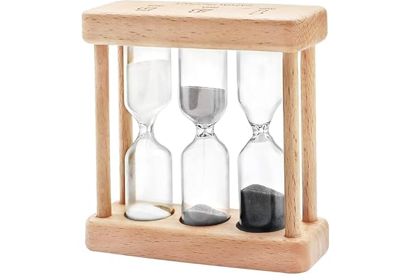 Ludom 1 + 3 + 5 minuter mini-timglas trä kreativ timglasdekoration för spel klassrum hemma (svart, vit
