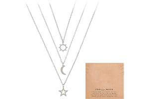 DUINIU Women's Necklaces - Sun Moon Star Pendant, Personalized Collarbone, Friendship Fashion Jewelry, Perfect Gifts