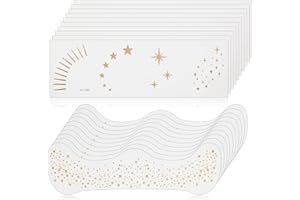 ABEILLO 20 piezas de tatuajes temporales de pecas de verano con purpurina, pegatinas de pecas doradas resistentes al agua, tatuajes de puntos de estrellas doradas en la cara, película temporal de pecas para