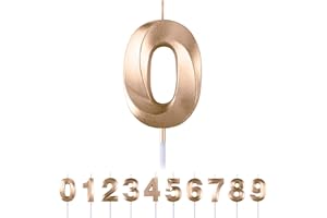 ‎MACLUNAR Geburtstagskerzen Zahlen 0,3D Champagner Geburtstagskerzen,Kerzen Geburtstag Zahl 0, Kuchen Topper Dekoration Kuchendeko Geburtstag, Geburtstagskerzen für Geburtstagsdeko