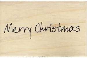 PERSONAL IMPRESSIONS Art Stamps Scribbled Merry Christmas Inca Stamp, Black