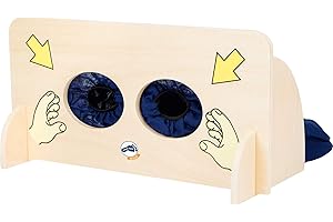 Small Foot 6570 Jouet à sens "Mur à tater" en bois, jeu éducatif pour toucher des objets, à partir de 3 ans