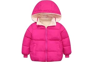 SEAUR Cappotto Spesso con Cappuccio Rimovibile Bambini Ragazzo Ragazza Inverno Cappotto Trapuntato Corto Giacca in Cotone Foderata in Pile 1-8 Anni