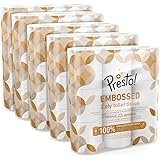 Amazon Brand - Presto! 2-Ply Embossed Toilet Tissues Rolls, 45 each