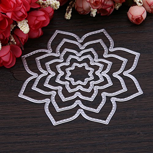 Amazingdeal365 5 PCS Blümen Metall Form Schablonen Schneiden DIY Dekor Sammelalbum Karten Buchzeichen Lesezeichen als Geschenk für Freunde Geburtstag Kinder,Kindergarten Hobby Schule Handarbeit Unterricht usw. Ein tolles Geschenk! - 4