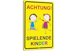 ISECUR easydruck24de 'Ctipollo attenzione. Bambini Che Giocano, Disponibile in Diverse Misure, Art. HIN 065, Attenzione, Attenzione, Attenzione, Nota su Bambini, Slow Fahren, Gioco Via