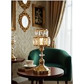 Modern Dekoratif Gold Metal Ayaklı Kristal Taşlı Kristal Konik Şapkalı Abajur Masa Lambası