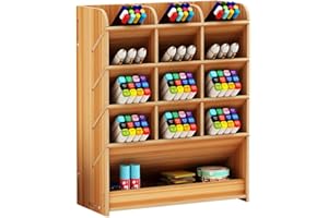HGGZEG Stifthalter Aufbewahrungsbox aus Holz, multifunktionaler Schreibtisch-Organizer für Zuhause, Büro und Schule Kirsche