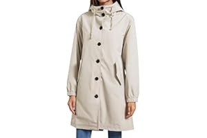 Hveuluop Gieen Giacca Antivento Impermeabile da Donna - Giacca Lunga Leggera Idrorepellente per Esterni, Giacca Antipioggia con Cappuccio, Trench per Escursionismo