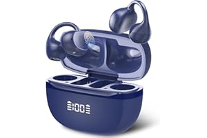 aggoo Cuffie Auricolari Aperte, Clip per Orecchie Auricolari Bluetooth, Cuffie On Ear Bluetooth 5.4, 48H di Autonomia, Comfort IPX7 Impermeabile Ultraleggero 3g, Vestibilità ideali per Viaggi, Studio