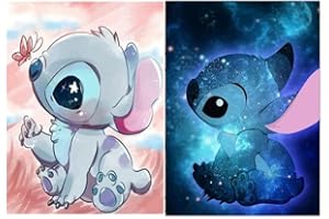 XKQYX Kit de pintura de diamantes 5D para manualidades, 2 piezas, anime, animales, diamantes, manualidades, pintura, bordado, bordado por números, accesorios de pintura de diamante para regalos