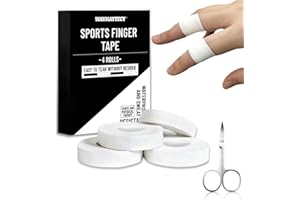 Waymaytecy 4 Rotoli Nastro Sportivo Bianco Incluse Forbici, Sport Tape,Tape Dita Extra Forte,Nastro Adesivo per Arrampicata,per Pallavolo,Boulder,Basket,Facile da Trasportare(Bianco)