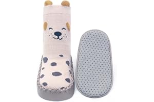 Snegyu Cute Cartoon Animal Pattern Baby Boys Girls Non-slip Cotton Slipper Socks Shoes Baby Moccasins Toddler Shoe Socks