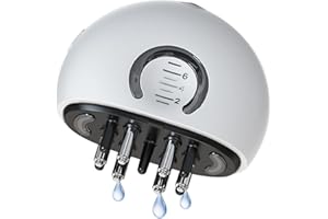 ALLILUYAA Szczotka do masażu skóry głowy i aplikator olejku do włosów, elektryczne urządzenie do masażu głowy, szczotka z czerwonym i niebieskim światłem, wibracje o wysokiej częstotliwości, masaż skalp, olejek