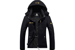 GEMYSE Femme Veste de Ski Imperméable de Montagne Manteau d'hiver Extérieur en Polaire Coupe-Vent avec Capuche