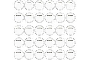 FOROREH 30 pcs Broches Bases,Badges Ronds Personnalisables Badge Personnalisé en Acrylique Transparents, Broche Vierge Rond Badge 6 cm / 2.36 pouces pour Fournitures d'Artisanat Badges de Bricolage