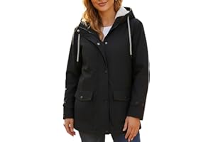 CHIGUOMAOYI Mujeres Chaquetas impermeables al aire libre Softshell Chaqueta con capucha Windbreak Impermeable para el otoño invierno