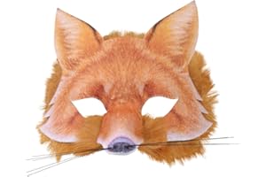 Forum Novelties X78699 Realistic Look | 1pc Fake/Faux/Artificial Fur Fox Face Mask Age 14+, Unisex-Adult, Orange, One Size