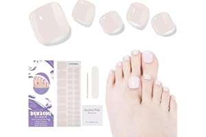 DUKASOU Tiras de gel semicurado para pies, 32 pegatinas para esmalte de pies, pegatinas de uñas de gel, de esmalte de uñas de larga duración para mujeres y niñas (Huerto de duraznos)