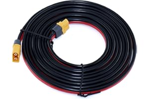 WNYINYY XT60 Cable alargador de 3 m, fuente de alimentación solar XT60 hembra a macho, 4 mm2, 12 AWG, compatible con panel solar Ecoflow Powerstaion 300 cm