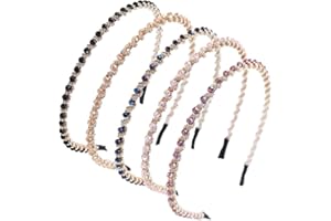 通用 5 sztuk ozdób do włosów, modna opaska do włosów, elastyczna opaska na włosy, antypoślizgowa opaska na czoło dla dziewczynek, na imprezę, do codziennego ubioru, do pracy (5 kolorów)