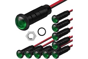 Gebildet 10pcs LED in Plastica Spia Luminosa AC/DC 12-24V Foro di Montaggio Dimensione 6mm (Verde)