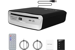 External Universal CD Player for Car - LEHWEY Portable CD Player with Extra USB Extension Cable, Plugs into Car USB Port, Laptop, TV, Mac, Computer, for Android 4.4 and Above Navigation