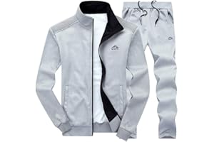 FTCayanz Survêtement Homme Ensemble 2 Pièces Sweat-Shirt Zipper Jogging Pantalon Sportwear Manches Longues Activewear