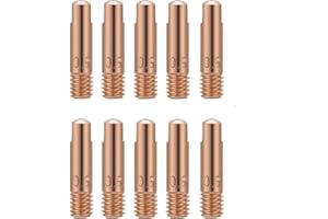 HNJKJEU 10 Stück MB15 15AK Stromdüsen Schweiß Kontaktspitze 0.6mm M6x24mm Kupfer Stromdüse Kontaktspitzen Schweißspitzen für 15AK MIG/MAG Schweißbrenner Zubehör Verschleißteile (0.6mm)