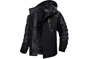 MAGCOMSEN Męskie Kurtki Zimowe Kurtka Narciarska Gruba Wodoodporne Kurtki dla Mężczyzn Kurtka Polarowa z Wieloma Kieszeniami