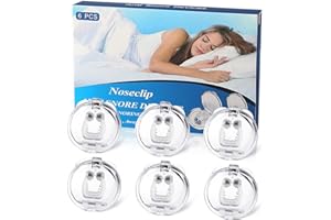 LILIBEILA 6 Pcs Anti Snore Nose Clip Silicone Nose Clip Magnetic Anti Snore Stopper Sleep Aid Apnea Guard Night Device with Case (Transparent)