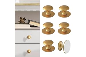 CcHhyyt 6 Stück Selbstklebende Knöpfe für Schrank Gold Selbstklebende Schrankknöpfe aus Edelstahl Knauf zum kleben für Schubladen Duschtür Spiegelschrank Glastür Türknauf ohne Bohren Möbelgriffe