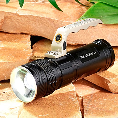 KryoLights LED Akku Hand-Taschenlampe TRC-180.3a mit Zoom, 1000lm, IP65, 10W - 4