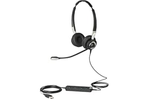Jabra Biz 2400 II USB-A CC MS On-Ear Stereo Headset - Microsoft Skype for Business Certified Noise-cancelling Corded Headphone with HD Voice and Programmable Controller
