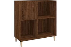 Tidyard Mobile Porta Dischi,Armadietto Porta CD,Supporto per Giradischi,Mobiletto Multiuso,Mobili Soggiorno,Libreria per Soggiorno,Armadio di Stoccaggio,Rovere Marrone 84,5x38x89 cm Legno Multistrato