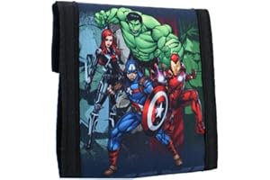 mybagstory - Portafoglio - Portamonete - Avengers - Blu - per bambini - scuola - asilo - asilo - asilo - festa - 10 cm - idea regalo, Nero , 10, Ragazzo