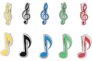 Futheda 10PCS Plastic Musical Note Clips Music Sheet Piano Book Page Food Bag Clips Quaver Clips Stage Music Practice Accessory
